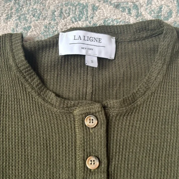La ligne green waffle Henley size small - Picture 7 of 7